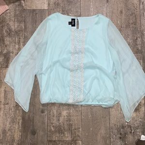 By & by long sleeve blouse, button on back